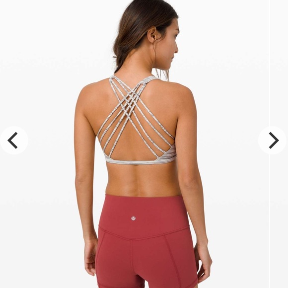 NWT Lululemon 6 Free to Be Wild Bra Grey White Stripes - Picture 7 of 10
